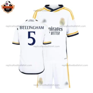 Real Madrid Home Kid Replica Football Kit 2023/24 BELLINGHAM 5 Printed