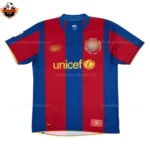 Retro Barcelona Home Men Replica Football Shirt 2007/08 RONALDINHO 10 Printed