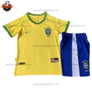Retro Brazil Home Yellow Kid Replica Football Kit 1998