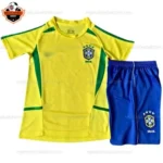 Retro Brazil Home Yellow Kid Replica Football Kit 2002
