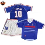 Retro France Home Kid Replica Football Kit 1998 ZIDANE 10 Printed