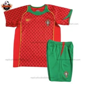 Retro Portugal Home Kid Replica Football Kit 2004