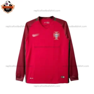 Retro Portugal Home Men Replica Football Shirt Long Sleeve 2016