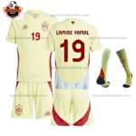 Spain Away Kid Replica Football Kit 2024 LAMINE YAMAL 19 Printed