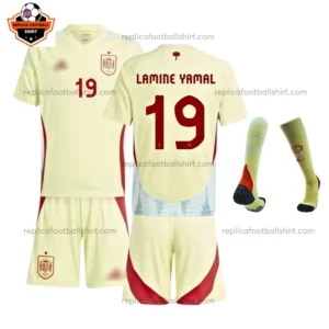 Spain Away Kid Replica Football Kit 2024 LAMINE YAMAL 19 Printed