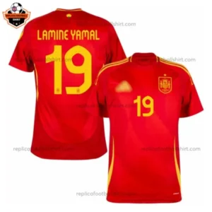 Spain Home Men Replica Football Shirt 2024 LAMINE YAMAL 19 Printed
