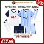 Tottenham 2024/25 Gift Bundle – Home and Away Fan-Version Kids Football Kits (With Socks)