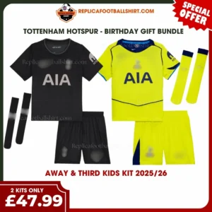 Tottenham 2025/26 Gift Bundle – Away and Third Fan-Version Kids Football Kits (With Socks)