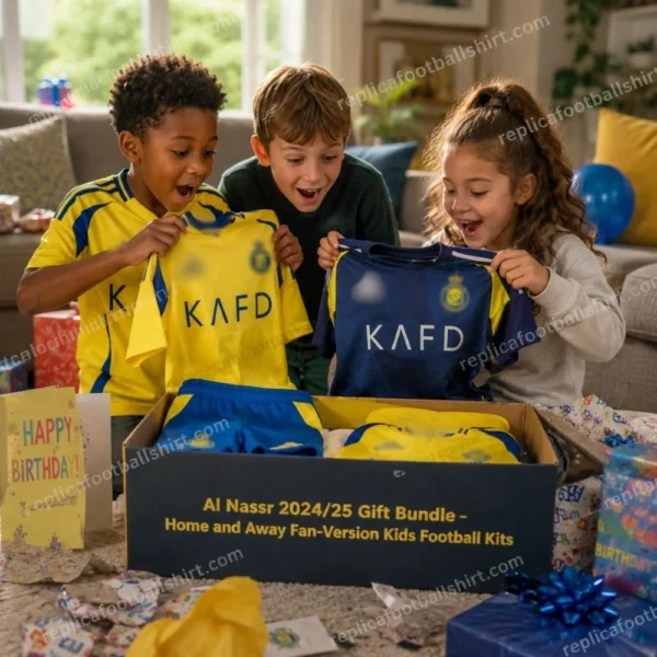 Al Nassr 2024/25 Gift Bundle – Home and Away Fan-Version Kids Football Kits