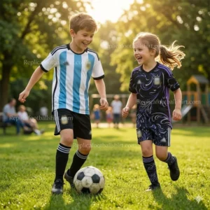 Argentina World Cup 2026 Gift Bundle – Home and Away Fan-Version Kids Football Kits - Details (1)
