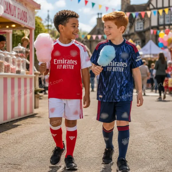 Arsenal 2025/26 Gift Bundle – Home and Third Fan-Version Kids Football Kits (With Socks)