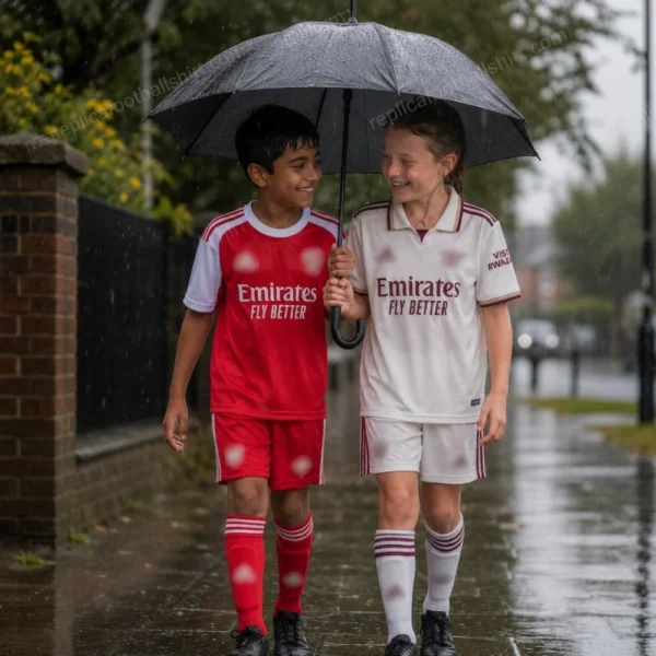 Arsenal 2025/26 Gift Bundle – Home and Third Fan-Version Kids Football Kits (With Socks)