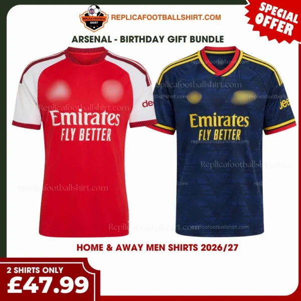 Arsenal 2026/27 Gift Bundle – Home and Away Men Football Shirts