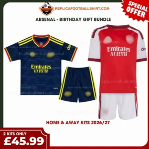 Arsenal 2026/27 Gift Bundle – Home and Away Kids Football Kits