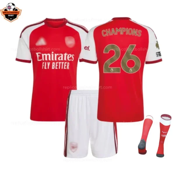 Arsenal Home CHAMPIONS 26 Kid Replica Football Kit 2026/27