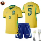 Brazil World Cup 2026 CASEMIRO 5 Home Kid Replica Football Kit