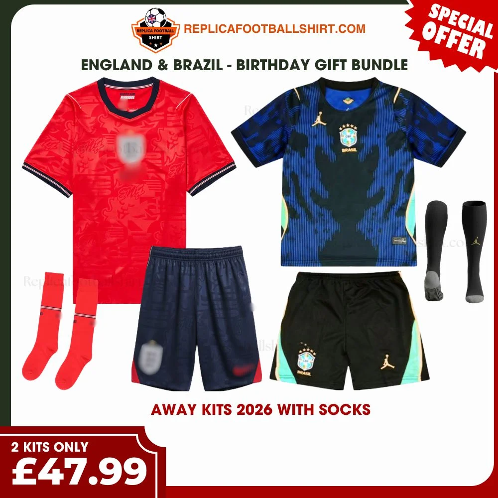 England & Brazil World Cup 2026 Gift Bundle – Away Kids Football Kit