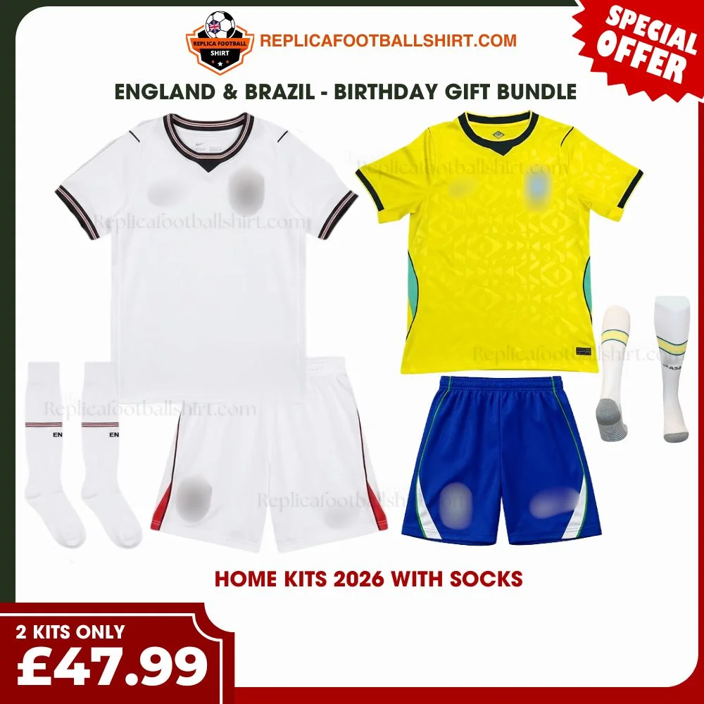 England & Brazil World Cup 2026 Gift Bundle – Home Kids Football Kit
