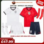 England World Cup 2026 Gift Bundle – Home & Away Kids Football Kits