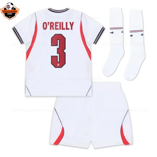 England World Cup 2026 O'REILLY 3 Home Kid Replica Football Kit