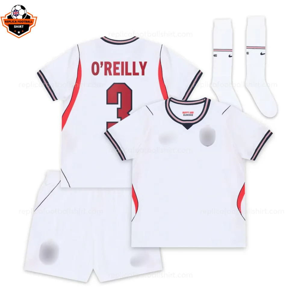 England World Cup 2026 O'REILLY 3 Home Kid Replica Football Kit
