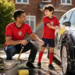 England World Cup 2026 Gift Bundle - Away Dad Shirt and Son Kit Fan-Version
