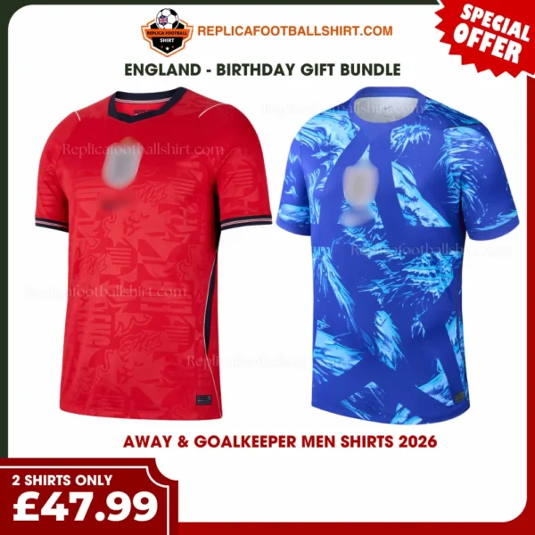 England World Cup 2026 Gift Bundle - Away & Goalkeeper Men Shirts