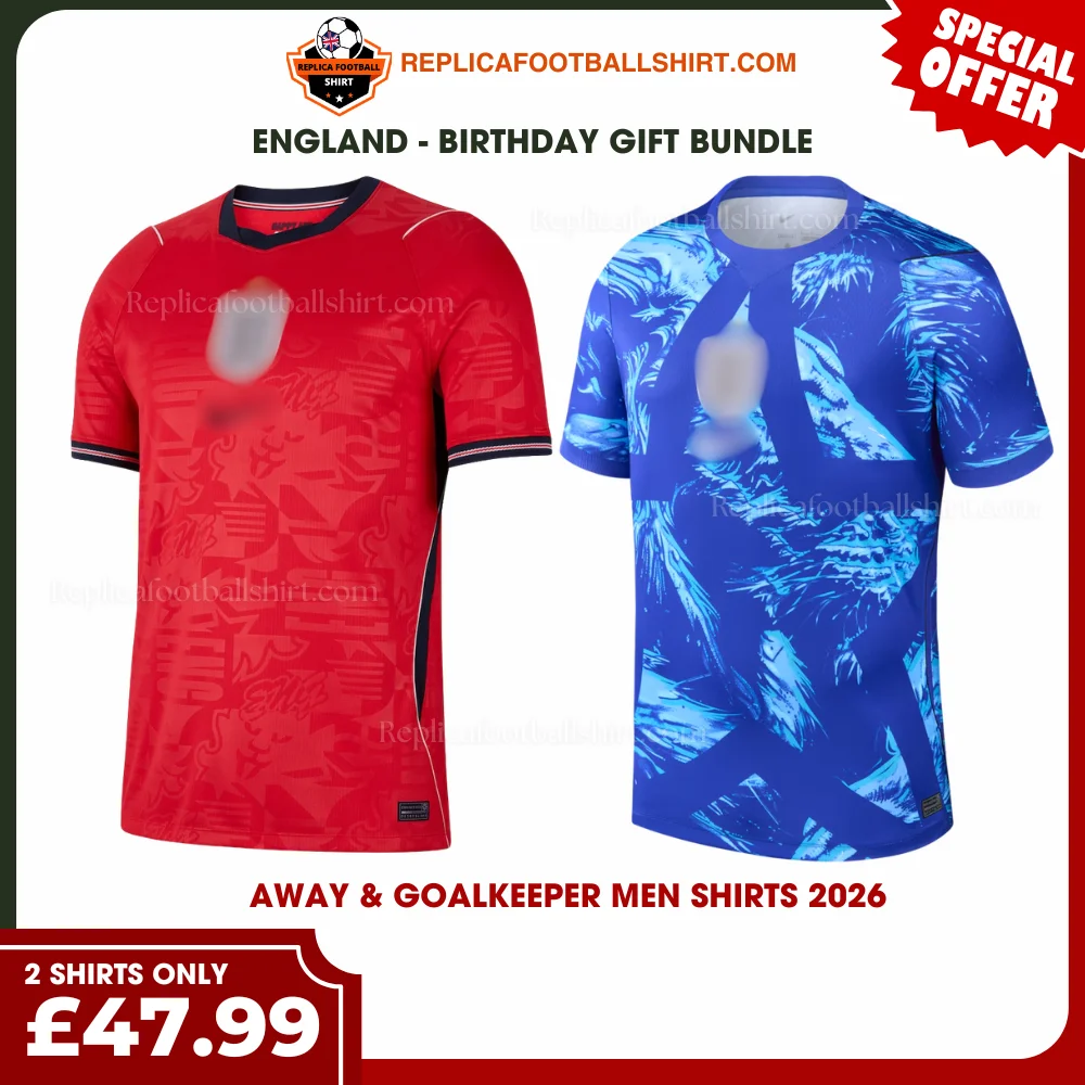 England World Cup 2026 Gift Bundle - Away & Goalkeeper Men Shirts