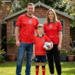 England World Cup 2026 Gift Bundle - Away Dad and Mom Shirt and Son Kit Fan-Version