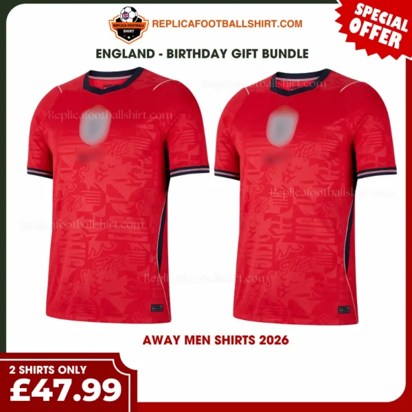 England World Cup 2026 Gift Bundle - 2 Away Men Shirts