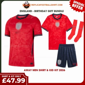 England World Cup 2026 Gift Bundle - Away Dad Shirt and Son Kit Fan-Version