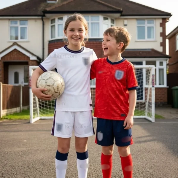 England World Cup 2026 Gift Bundle - Home and Away Fan-Version Kids Football Kits