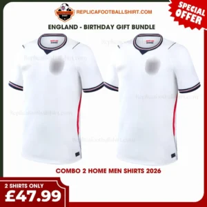 England World Cup 2026 Gift Bundle - 2 Home Men Shirts