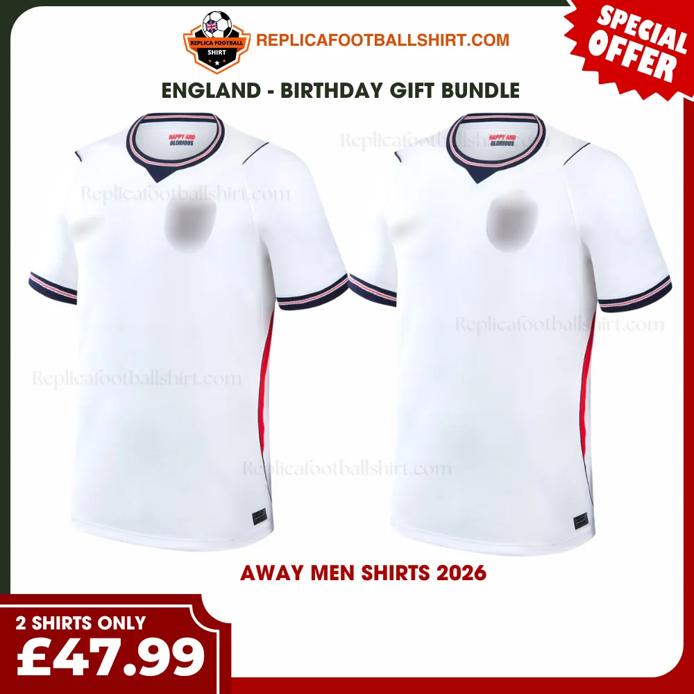 England World Cup 2026 Gift Bundle - 2 Home Men Shirts