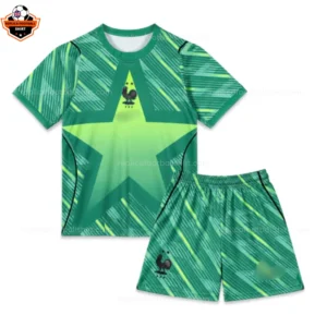 France World Cup 2026 Green Goalkeeper Kid Replica Football Kit
