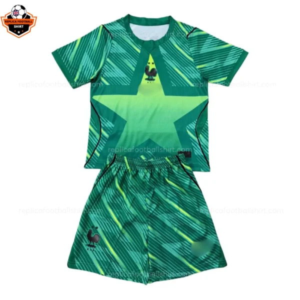France World Cup 2026 Green Goalkeeper Kid Replica Football Kit
