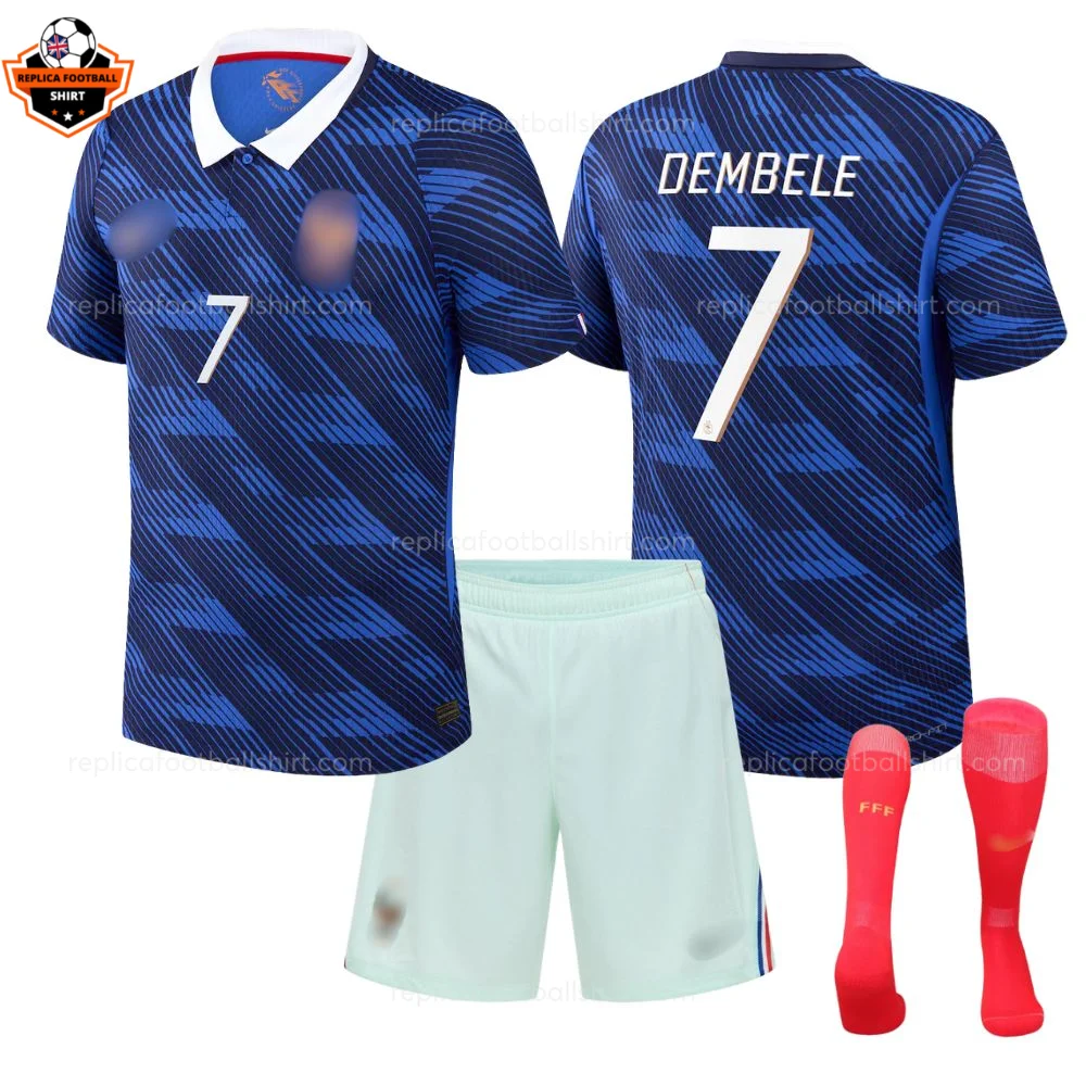 France World Cup 2026 DEMBELE 7 Home Kid Replica Football Kit