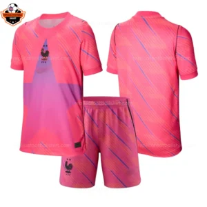France World Cup 2026 Pink Goalkeeper Kid Replica Football Kit