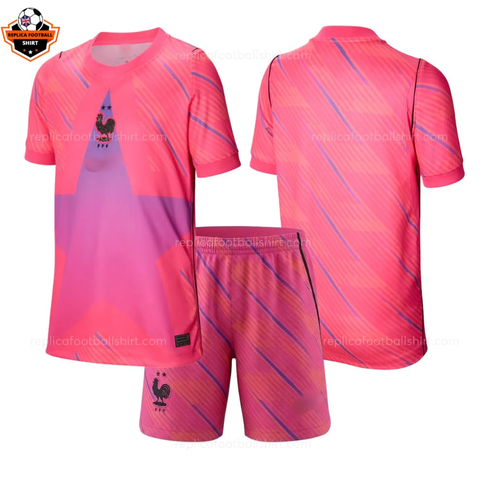 France World Cup 2026 Pink Goalkeeper Kid Replica Football Kit