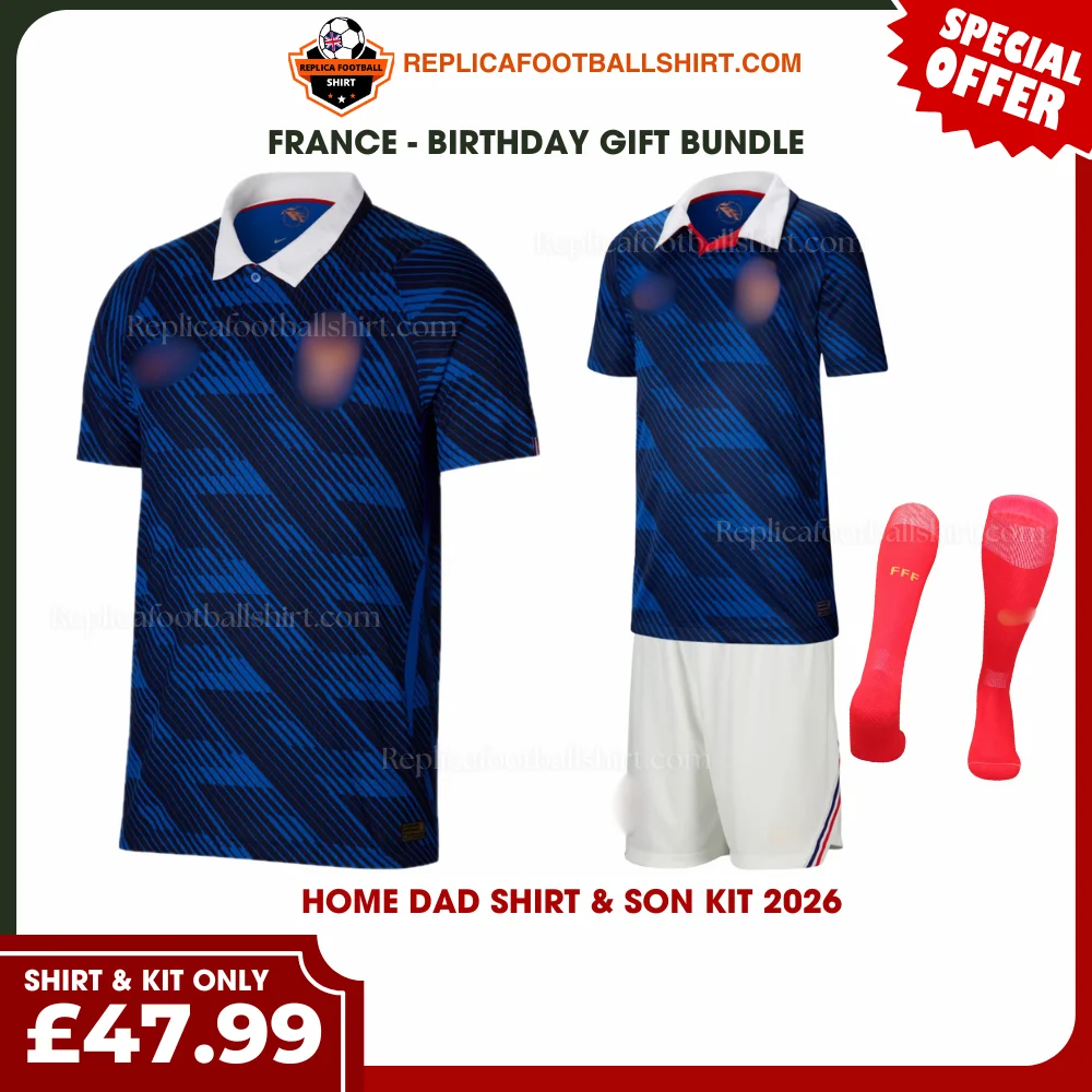 France World Cup 2026 Gift Bundle – Home Dad Shirt & Son Kit