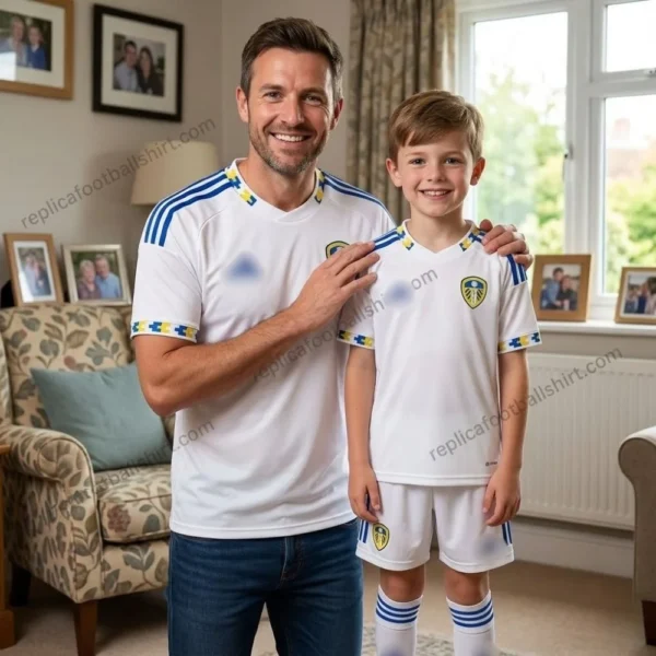 Leeds United 2025/26 Gift Bundle – Home Dad Shirt & Son Kit Fan-Version