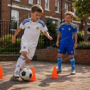 Leeds United 2025/26 Gift Bundle – Home and Away Fan-Version Kids Football Kits (With Socks)Leeds United 2025/26 Gift Bundle – Home and Away Fan-Version Kids Football Kits (With Socks) - details (1)
