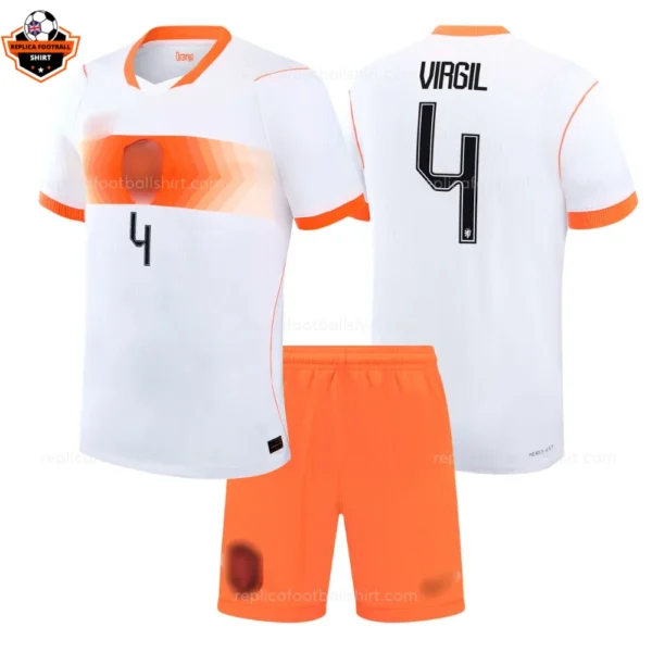 Netherlands World Cup 2026 VIRGIL 4 Away Kid Replica Football Kit