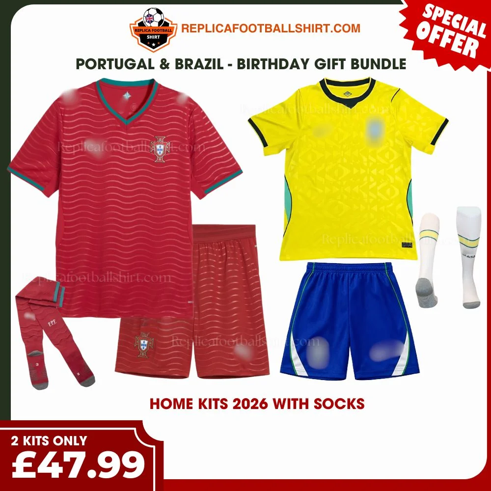 Portugal & Brazil World Cup 2026 Gift Bundle – Home Kids Football Kit