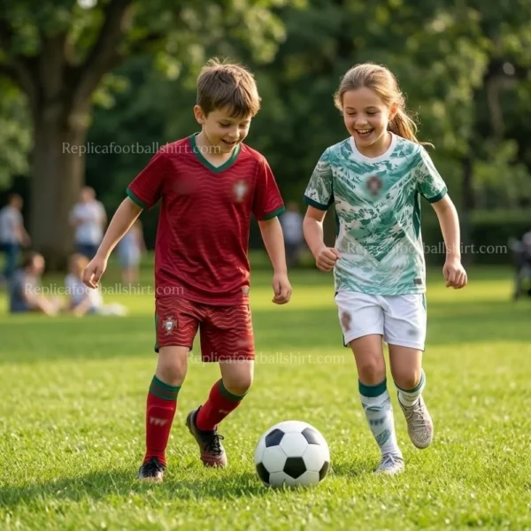 Portugal World Cup 2026 Gift Bundle – Home and Away Fan-Version Kids Football Kits – RONALDO 7 (With Socks)