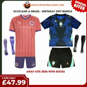 Scotland and Brazil World Cup 2026 Gift Bundle - Away Fan-Version Kids Football Kits