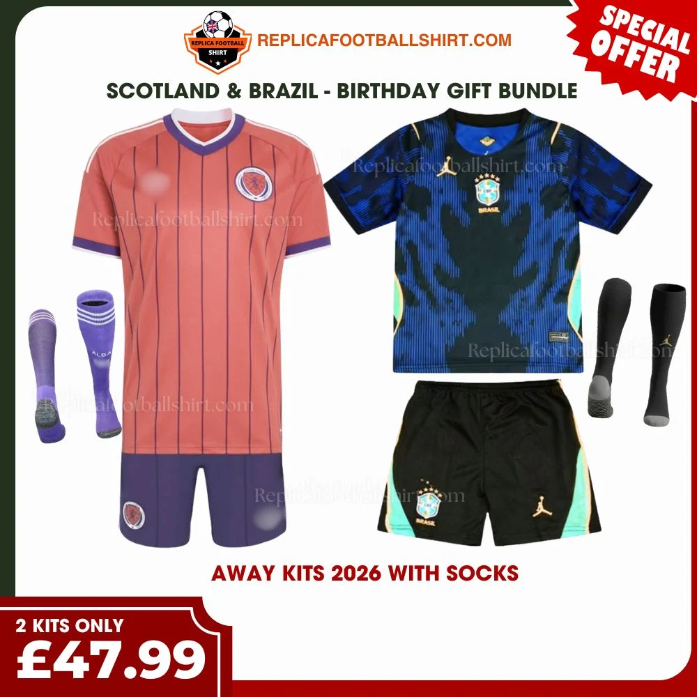 Scotland & Brazil World Cup 2026 Gift Bundle – Away Kids Football Kit