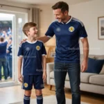 Scotland World Cup 2026 Gift Bundle - Home Dad Shirt and Son Kit Fan-Version