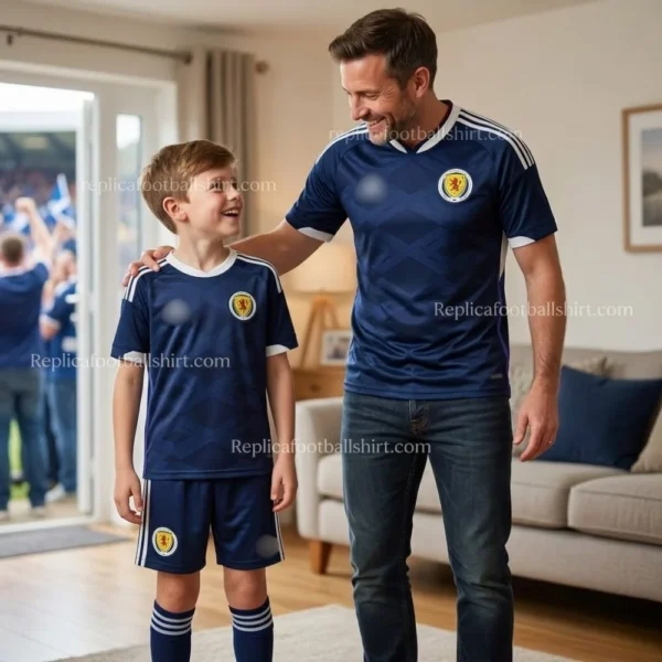 Scotland World Cup 2026 Gift Bundle - Home Dad Shirt and Son Kit Fan-Version