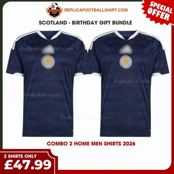 Scotland World Cup 2026 Gift Bundle - 2 Home Fan-Version Men Football Shirts